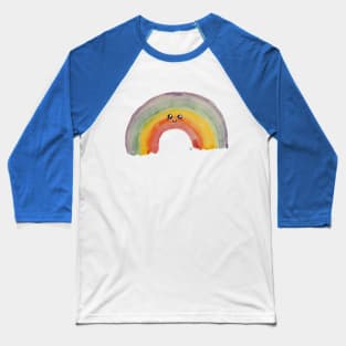 Happy Rainy Day - A Happy Cute Watercolor Rainbow Baseball T-Shirt